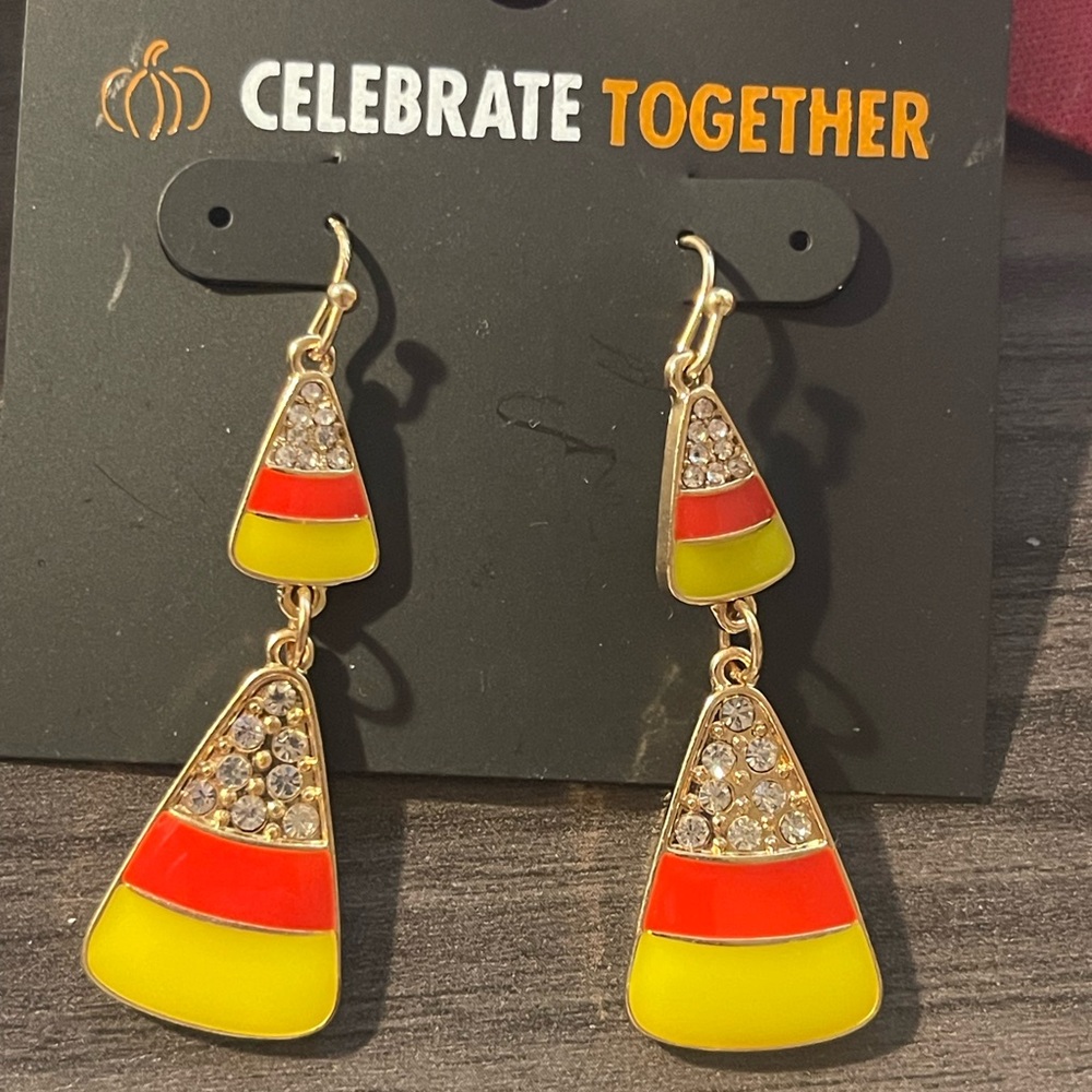 Stanley Vibrant Candy Corn Dangle Earrings